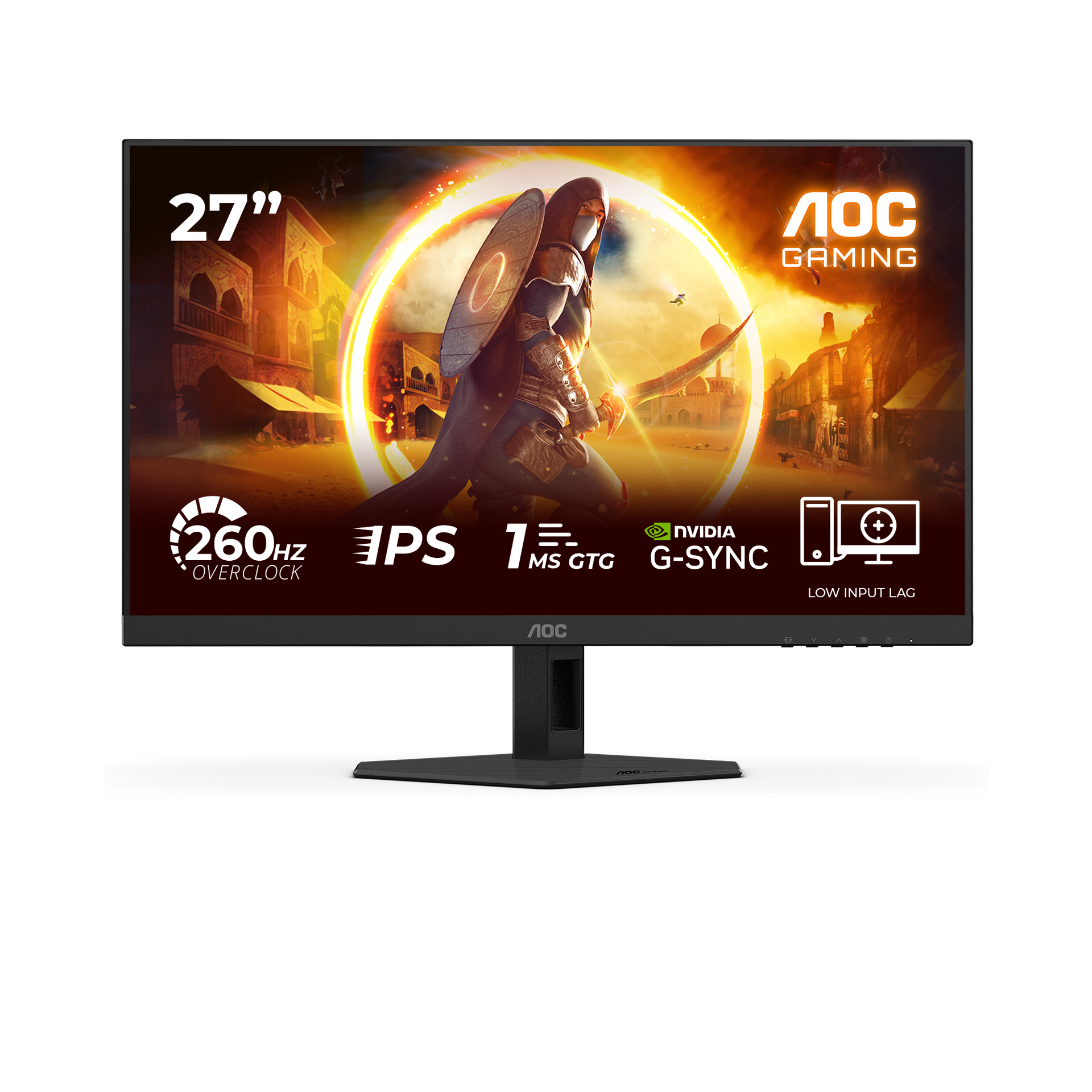 AOC Monitor LED 27G4ZRE 27" Fast IPS 260Hz Gaming, 1920x1080 Full HD 1ms Adaptive Sync 0.3ms 300cd Tilt